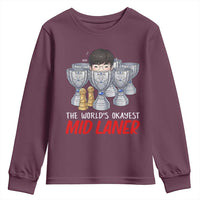 Worlds Okayest Mid Laner Youth Sweatshirt Funny Game Lover Gift - Wonder Print Shop