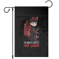 Worlds Okayest Mid Laner Garden Flag Funny Gift For Gamer - Wonder Print Shop