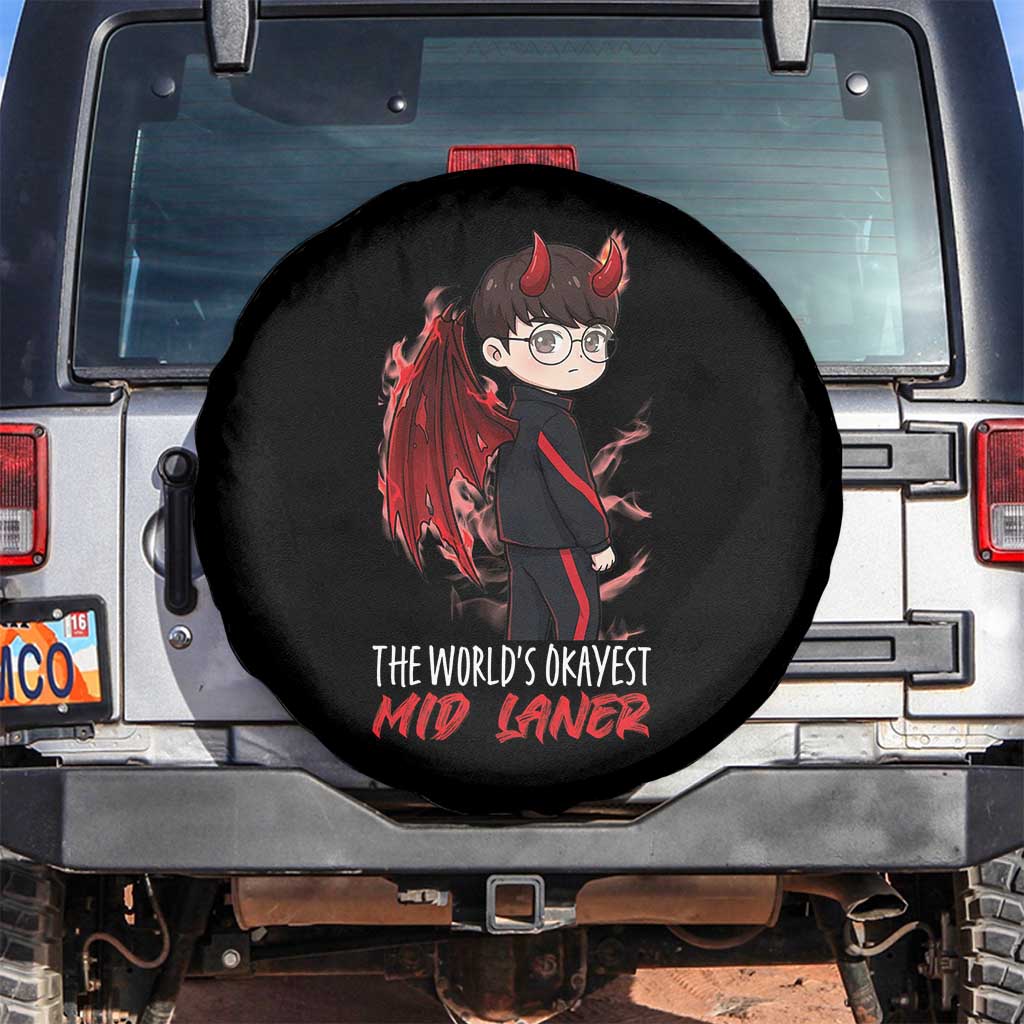 Worlds Okayest Mid Laner Spare Tire Cover Funny Gift For Gamer - Wonder Print Shop