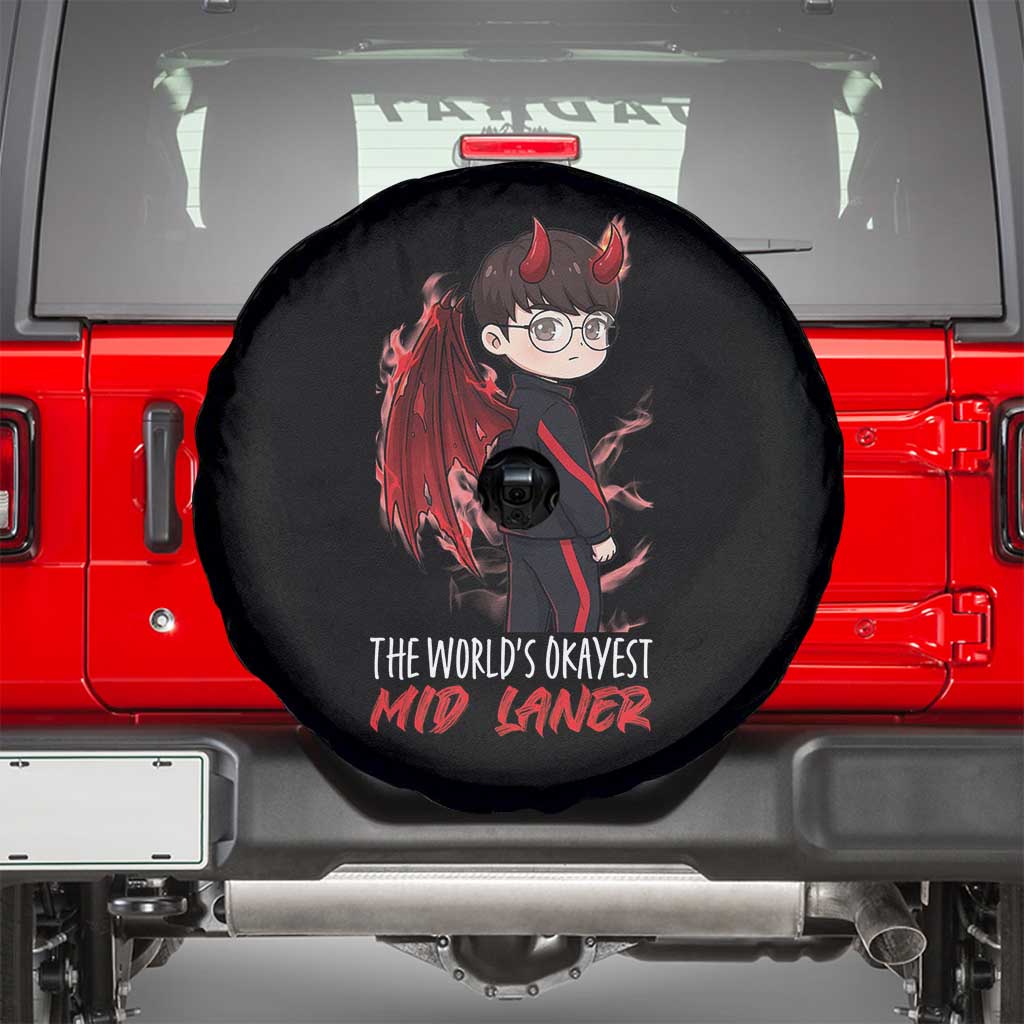Worlds Okayest Mid Laner Spare Tire Cover Funny Gift For Gamer - Wonder Print Shop