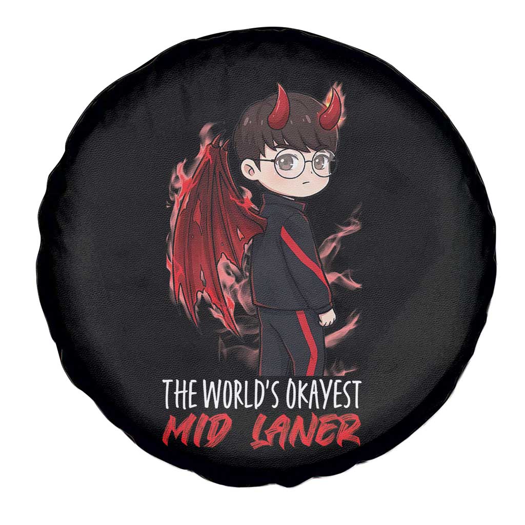 Worlds Okayest Mid Laner Spare Tire Cover Funny Gift For Gamer - Wonder Print Shop