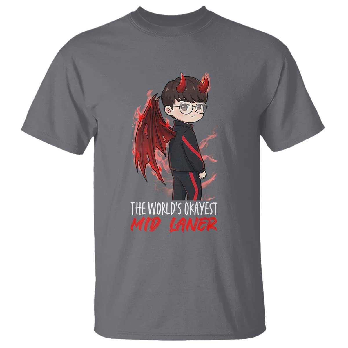 Worlds Okayest Mid Laner T Shirt Funny Gift For Gamer - Wonder Print Shop
