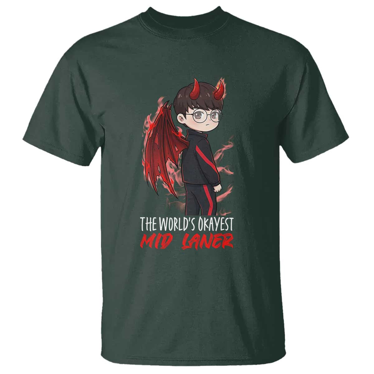 Worlds Okayest Mid Laner T Shirt Funny Gift For Gamer - Wonder Print Shop