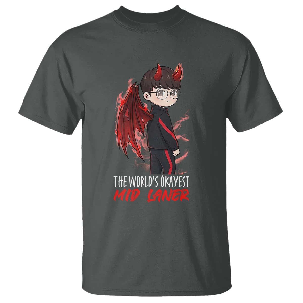 Worlds Okayest Mid Laner T Shirt Funny Gift For Gamer - Wonder Print Shop