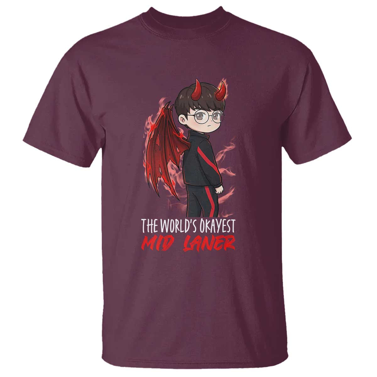 Worlds Okayest Mid Laner T Shirt Funny Gift For Gamer - Wonder Print Shop