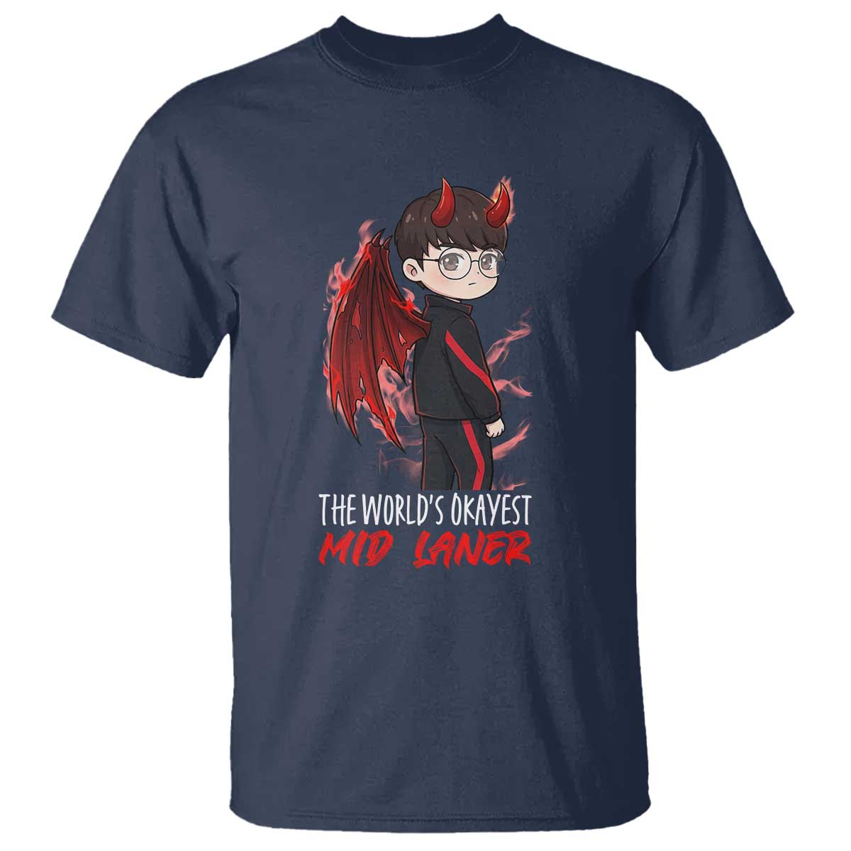 Worlds Okayest Mid Laner T Shirt Funny Gift For Gamer - Wonder Print Shop