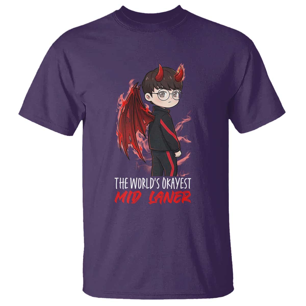 Worlds Okayest Mid Laner T Shirt Funny Gift For Gamer - Wonder Print Shop