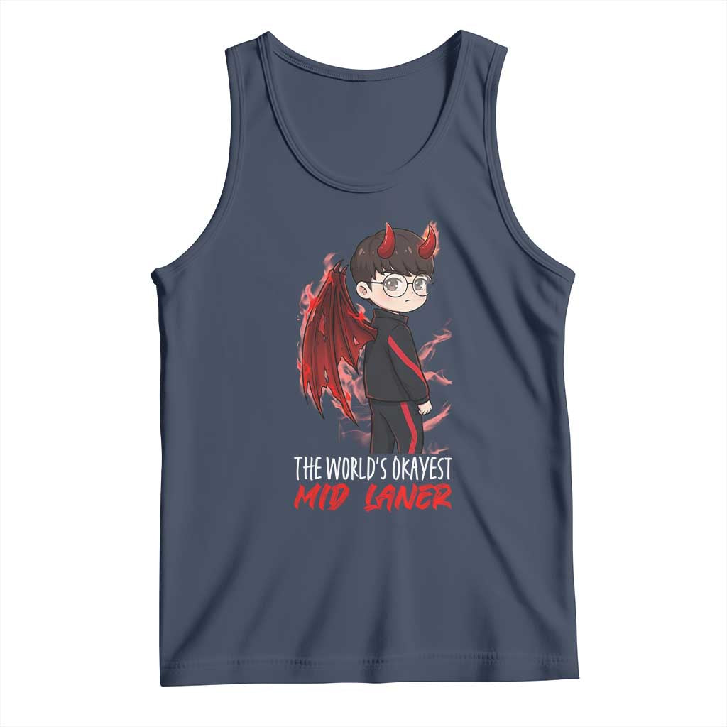 Worlds Okayest Mid Laner Tank Top Funny Gift For Gamer - Wonder Print Shop