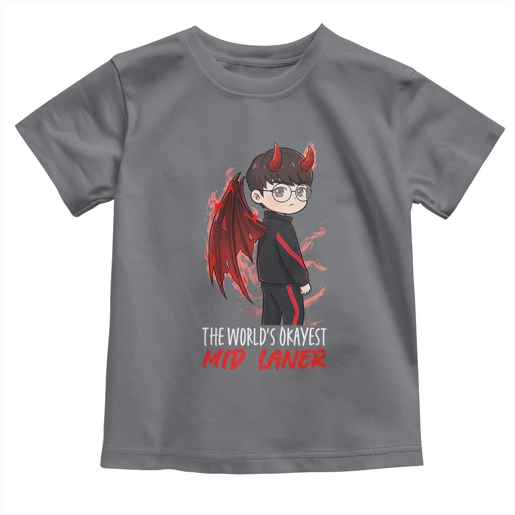 Worlds Okayest Mid Laner Toddler T Shirt Funny Gift For Gamer - Wonder Print Shop