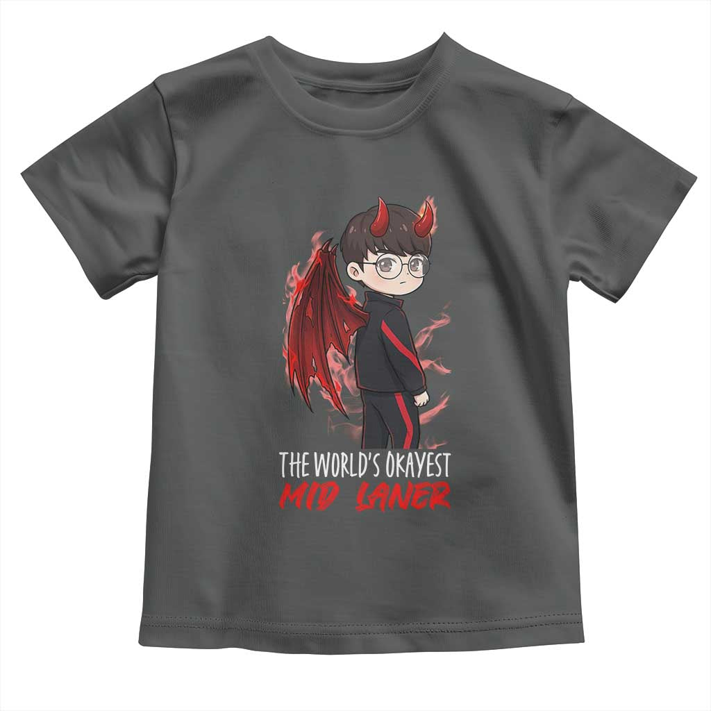 Worlds Okayest Mid Laner Toddler T Shirt Funny Gift For Gamer - Wonder Print Shop