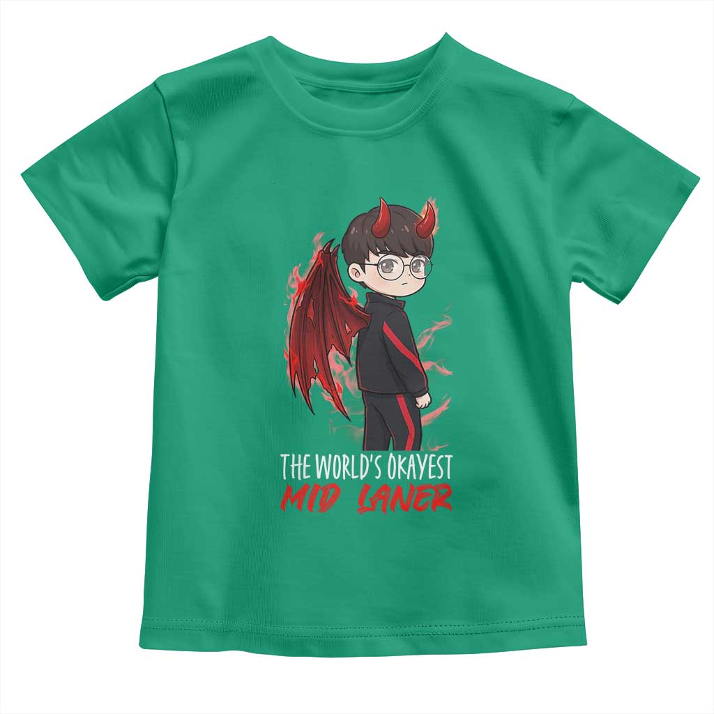 Worlds Okayest Mid Laner Toddler T Shirt Funny Gift For Gamer - Wonder Print Shop