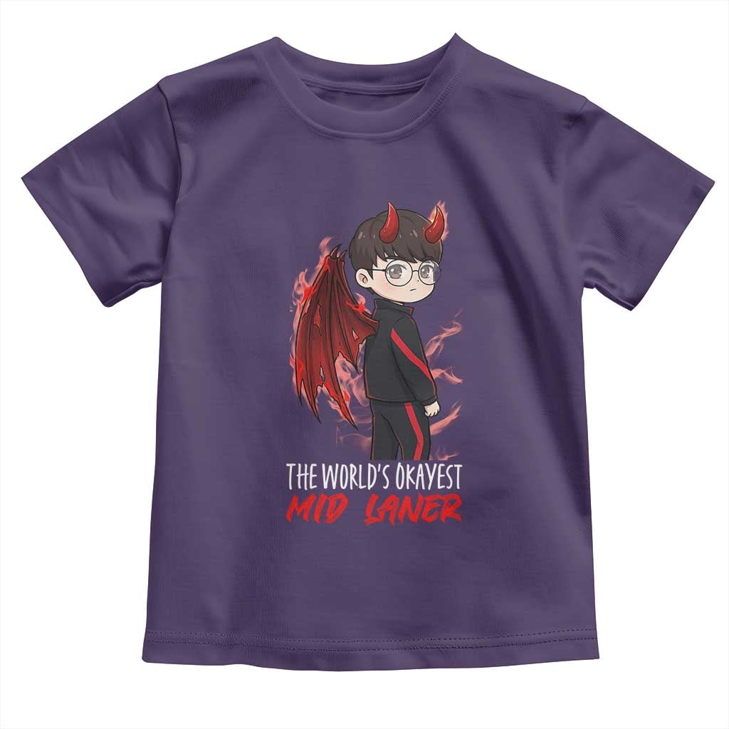 Worlds Okayest Mid Laner Toddler T Shirt Funny Gift For Gamer - Wonder Print Shop