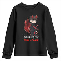 Worlds Okayest Mid Laner Youth Sweatshirt Funny Gift For Gamer - Wonder Print Shop