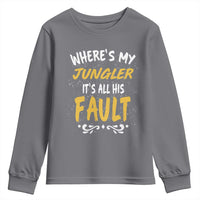 Where Is My Jungler It Is All His Fault Youth Sweatshirt Game Lover Gift - Wonder Print Shop