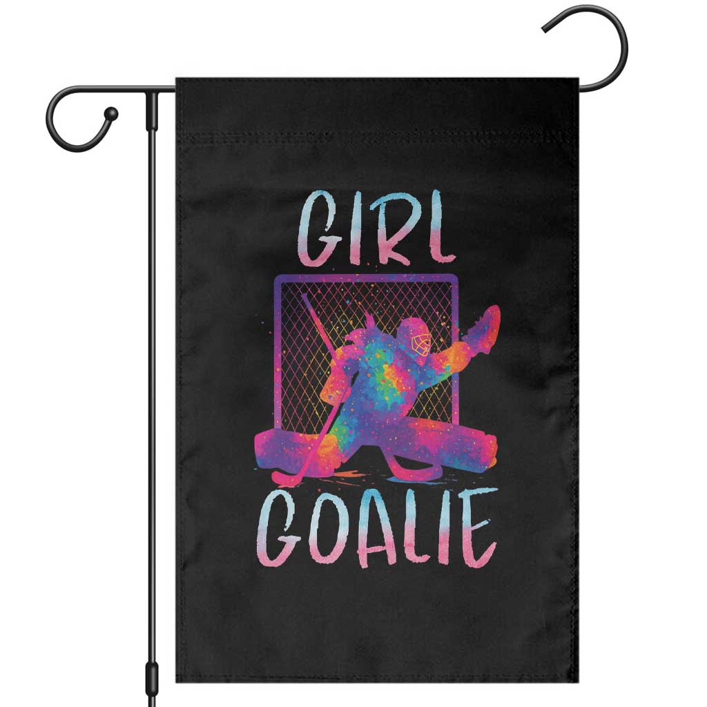 Funny Ice Hockey Girl Goalie Splatter Art Garden Flag Gift For Women - Wonder Print Shop