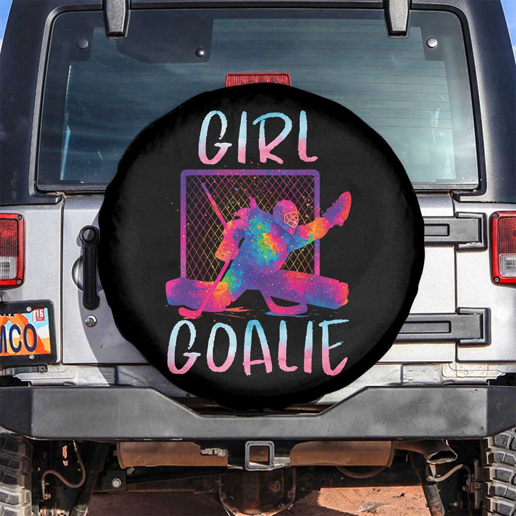 Funny Ice Hockey Girl Goalie Splatter Art Spare Tire Cover Gift For Women - Wonder Print Shop