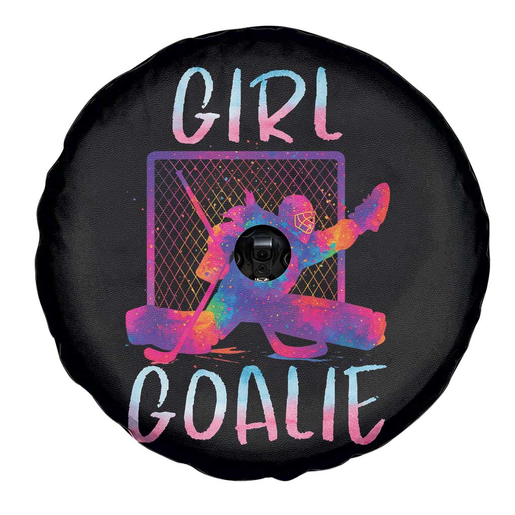 Funny Ice Hockey Girl Goalie Splatter Art Spare Tire Cover Gift For Women - Wonder Print Shop