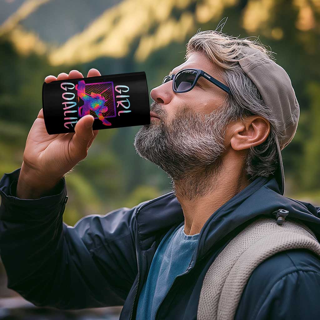 Funny Ice Hockey Girl Goalie Splatter Art 4 in 1 Can Cooler Tumbler Gift For Women - Wonder Print Shop