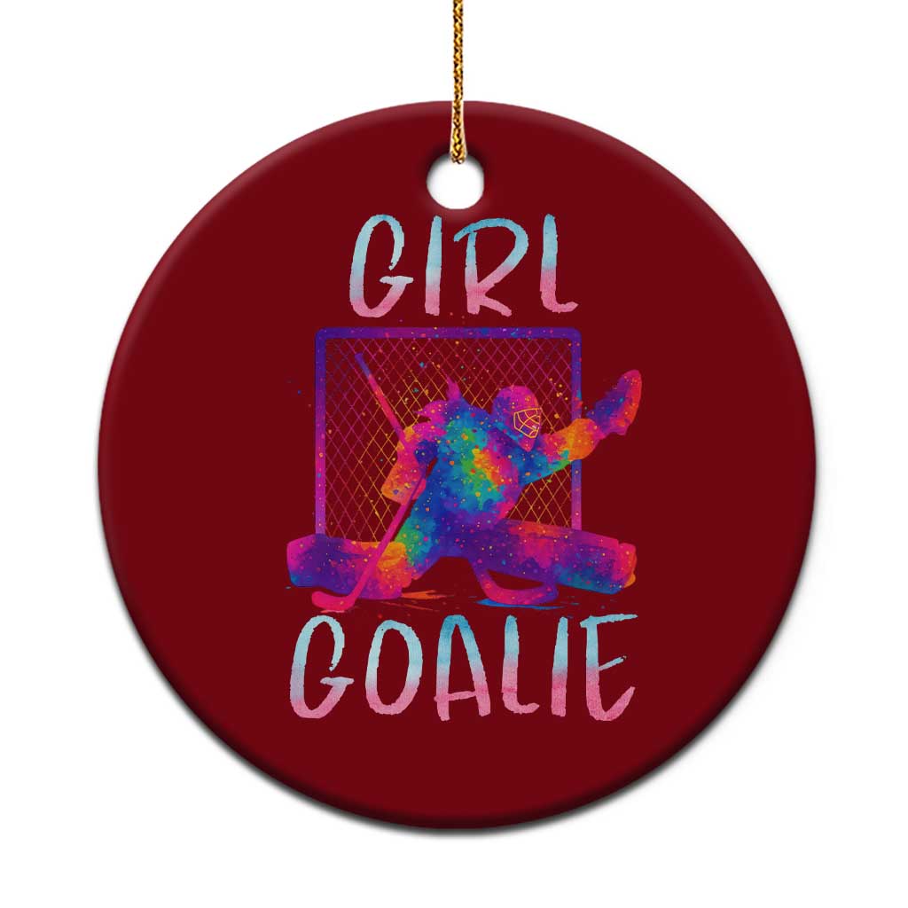 Funny Ice Hockey Girl Goalie Splatter Art Ceramic Ornament Gift For Women - Wonder Print Shop