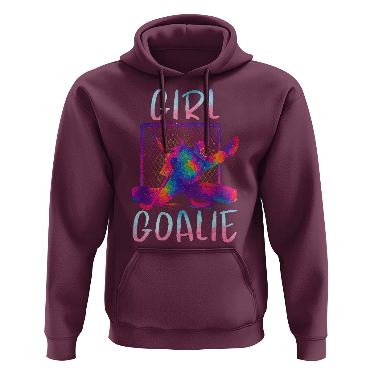 Funny Ice Hockey Girl Goalie Splatter Art Hoodie Gift For Women - Wonder Print Shop