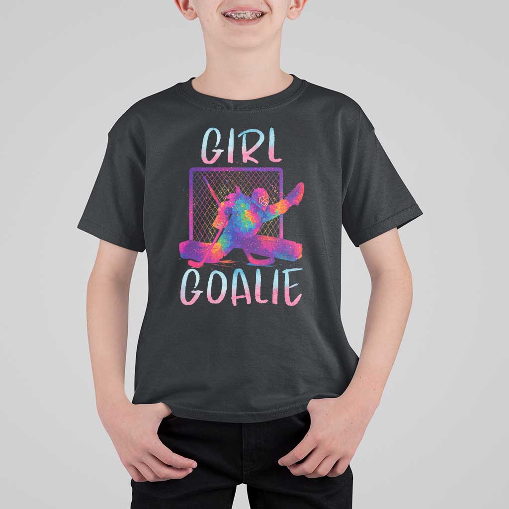 Funny Ice Hockey Girl Goalie Splatter Art T Shirt For Kid Gift For Women - Wonder Print Shop