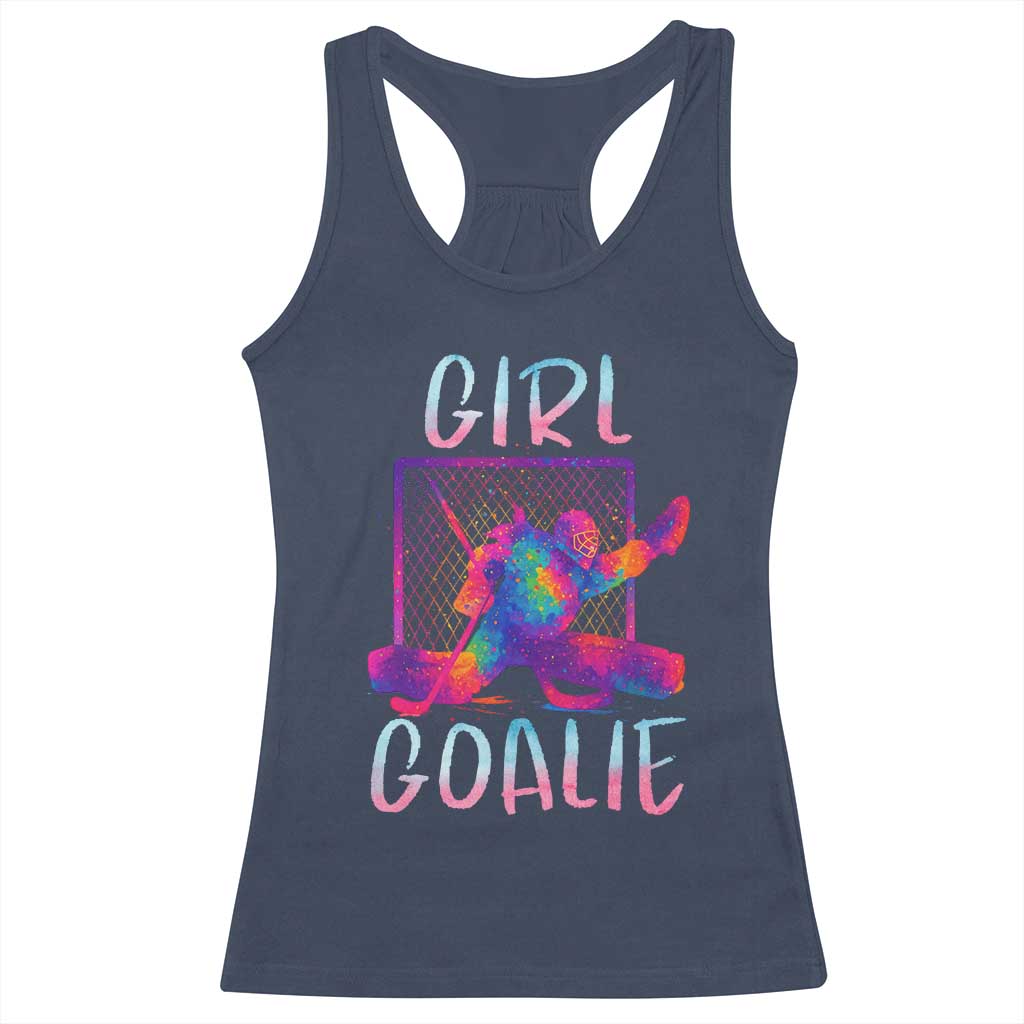 Funny Ice Hockey Girl Goalie Splatter Art Racerback Tank Top Gift For Women - Wonder Print Shop