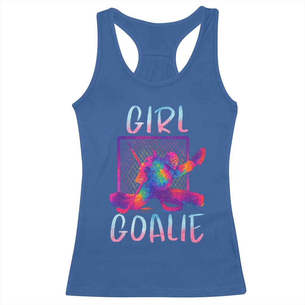 Funny Ice Hockey Girl Goalie Splatter Art Racerback Tank Top Gift For Women - Wonder Print Shop