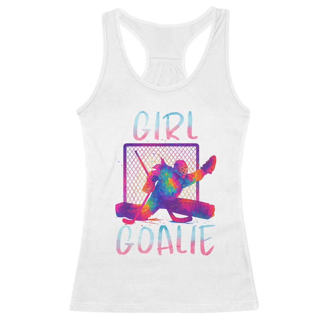 Funny Ice Hockey Girl Goalie Splatter Art Racerback Tank Top Gift For Women - Wonder Print Shop