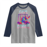 Funny Ice Hockey Girl Goalie Splatter Art Raglan Shirt Gift For Women - Wonder Print Shop