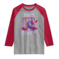 Funny Ice Hockey Girl Goalie Splatter Art Raglan Shirt Gift For Women - Wonder Print Shop