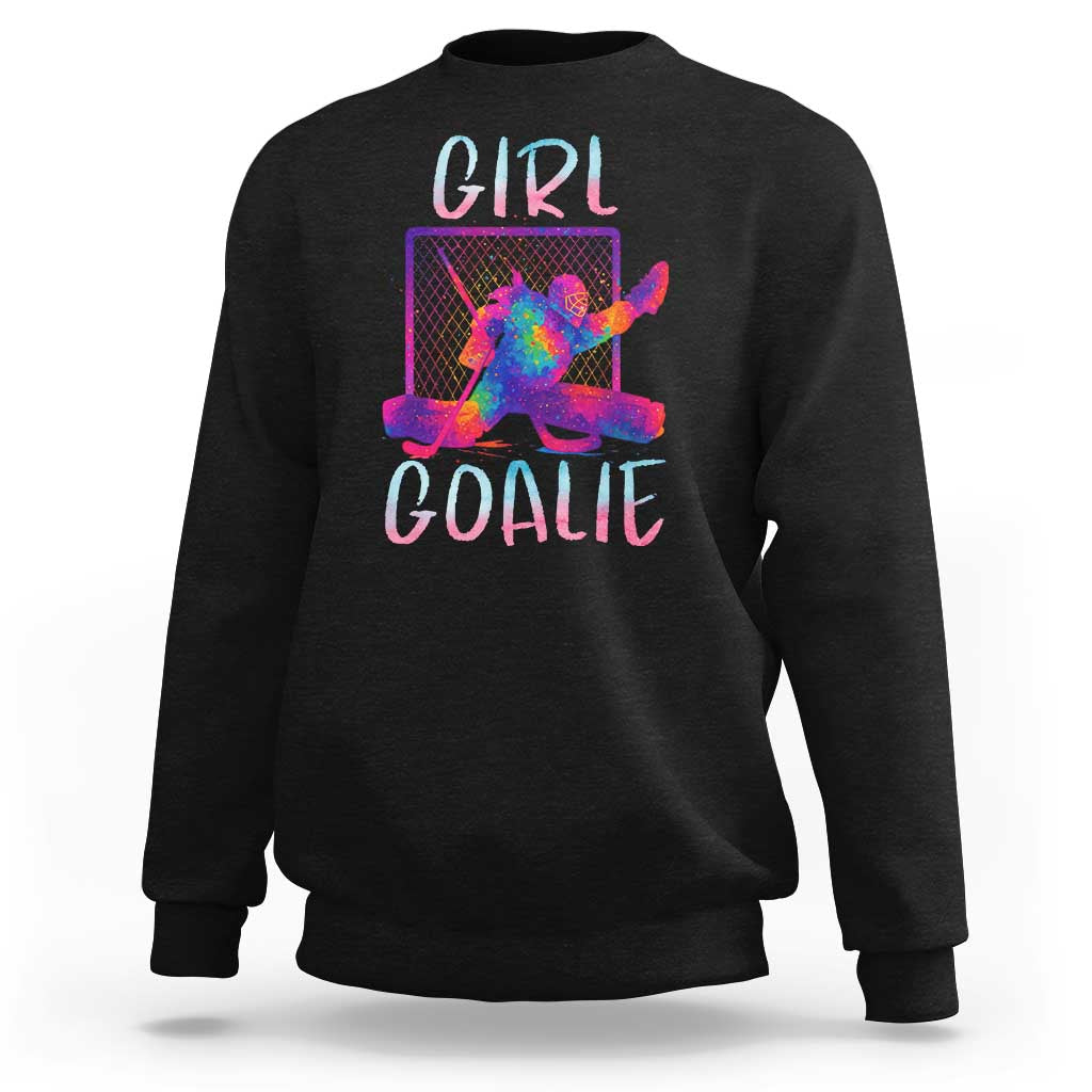 Funny Ice Hockey Girl Goalie Splatter Art Sweatshirt Gift For Women - Wonder Print Shop