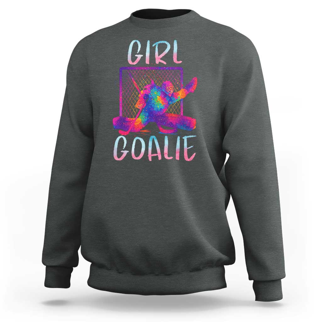 Funny Ice Hockey Girl Goalie Splatter Art Sweatshirt Gift For Women - Wonder Print Shop