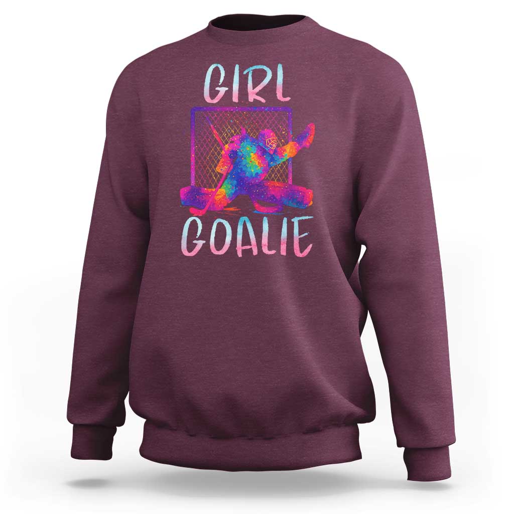 Funny Ice Hockey Girl Goalie Splatter Art Sweatshirt Gift For Women - Wonder Print Shop