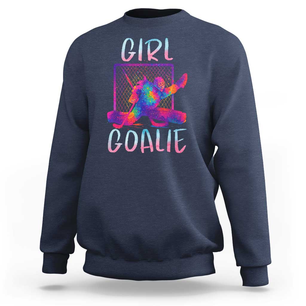 Funny Ice Hockey Girl Goalie Splatter Art Sweatshirt Gift For Women - Wonder Print Shop