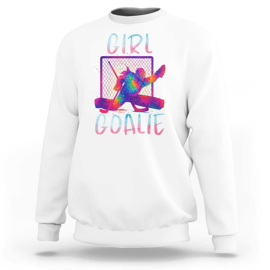 Funny Ice Hockey Girl Goalie Splatter Art Sweatshirt Gift For Women - Wonder Print Shop