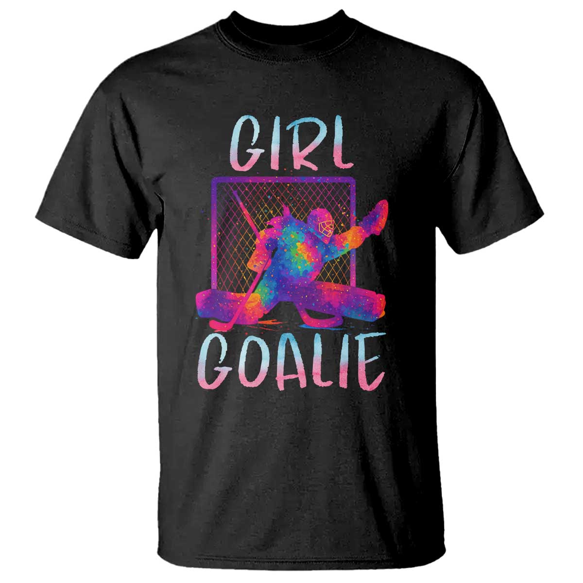Funny Ice Hockey Girl Goalie Splatter Art T Shirt Gift For Women - Wonder Print Shop