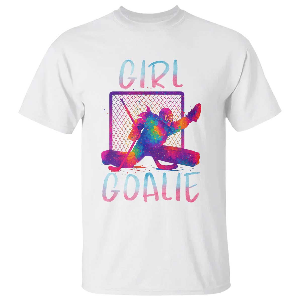 Funny Ice Hockey Girl Goalie Splatter Art T Shirt Gift For Women - Wonder Print Shop