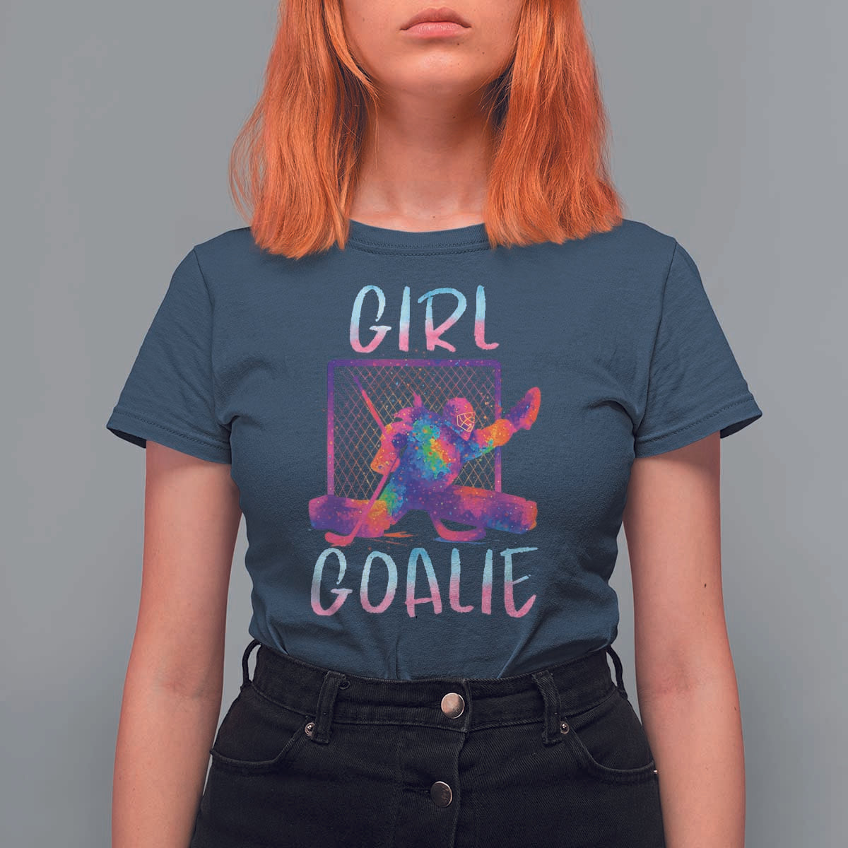 Funny Ice Hockey Girl Goalie Splatter Art T Shirt For Women Gift For Women - Wonder Print Shop