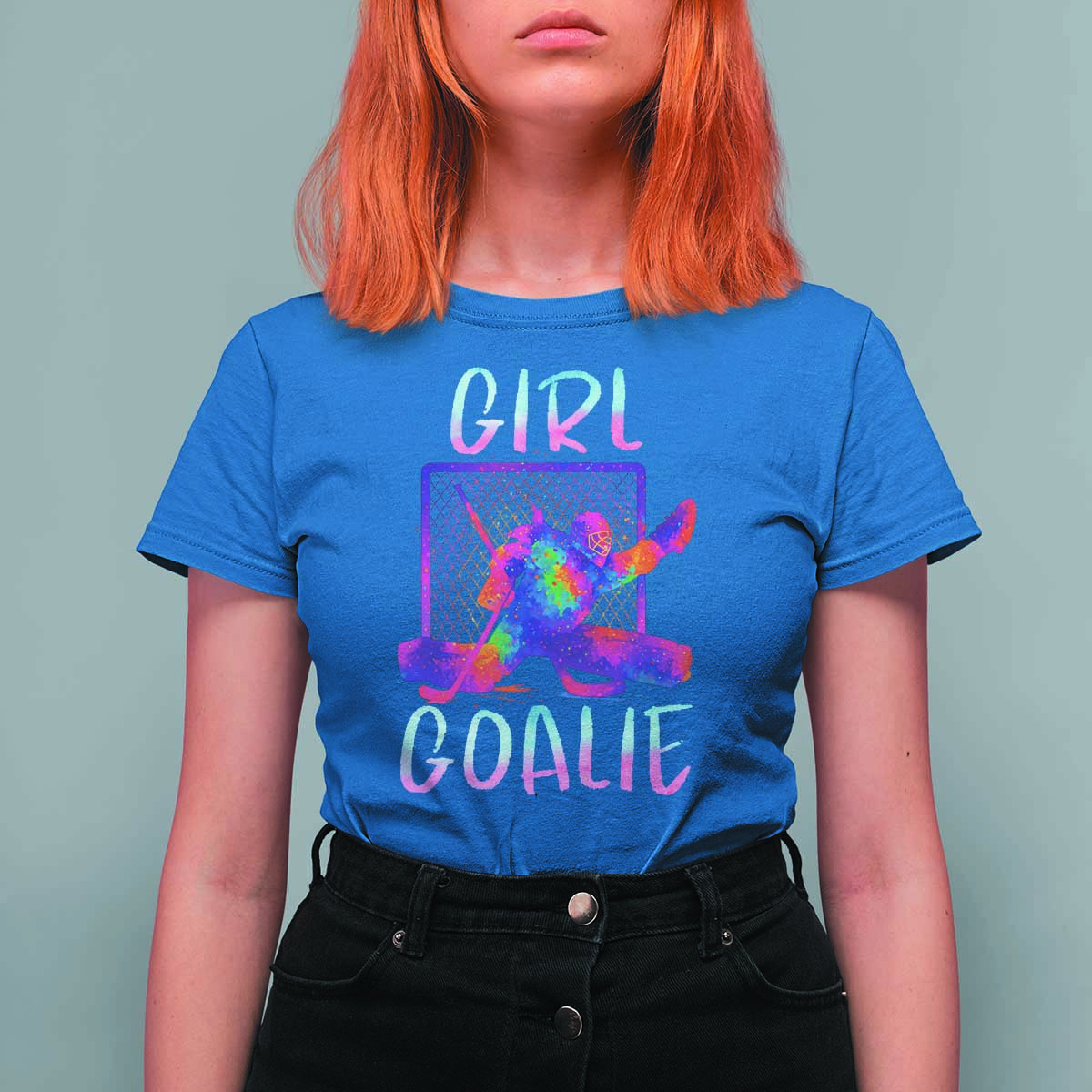 Funny Ice Hockey Girl Goalie Splatter Art T Shirt For Women Gift For Women - Wonder Print Shop