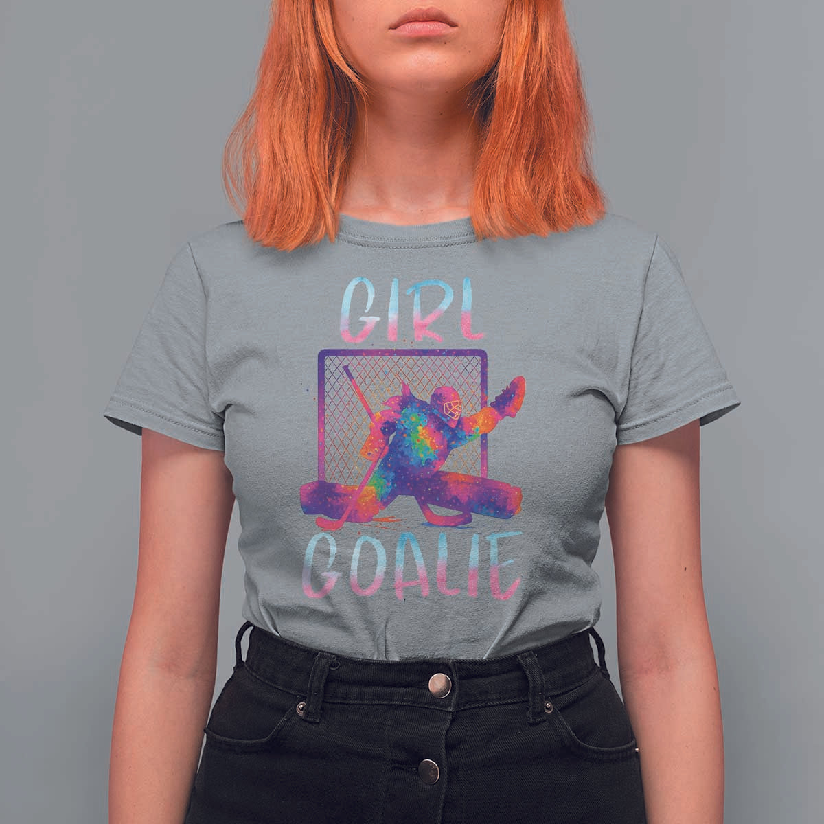 Funny Ice Hockey Girl Goalie Splatter Art T Shirt For Women Gift For Women - Wonder Print Shop