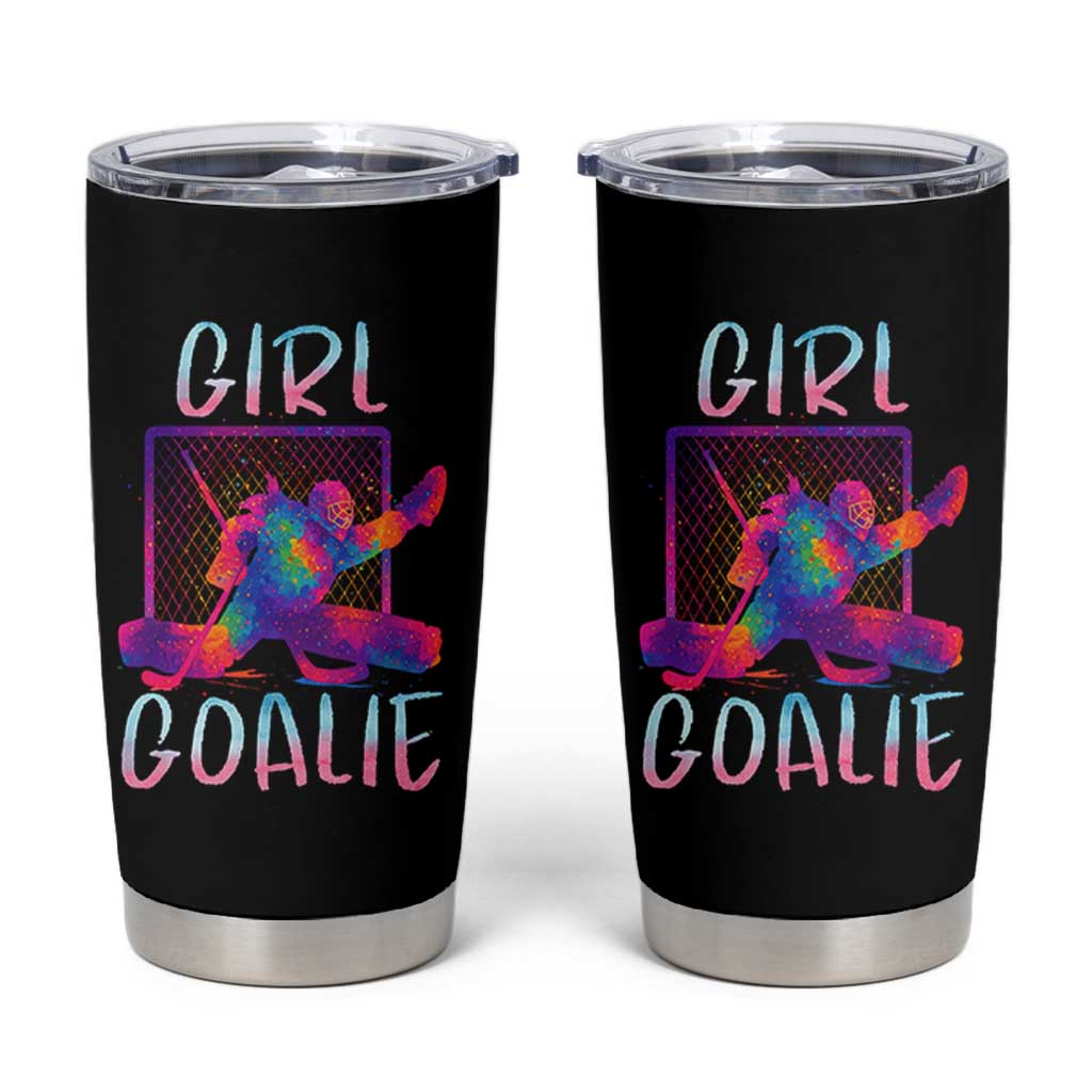 Funny Ice Hockey Girl Goalie Splatter Art Tumbler Cup Gift For Women - Wonder Print Shop