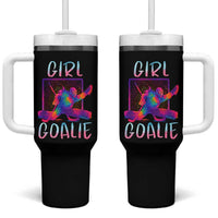 Funny Ice Hockey Girl Goalie Splatter Art Tumbler With Handle Gift For Women - Wonder Print Shop