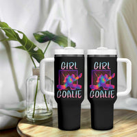 Funny Ice Hockey Girl Goalie Splatter Art Tumbler With Handle Gift For Women - Wonder Print Shop