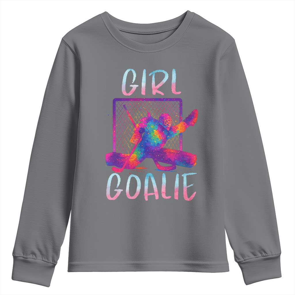 Funny Ice Hockey Girl Goalie Splatter Art Youth Sweatshirt Gift For Women - Wonder Print Shop