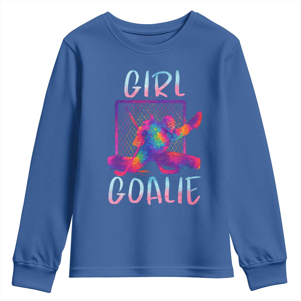Funny Ice Hockey Girl Goalie Splatter Art Youth Sweatshirt Gift For Women - Wonder Print Shop