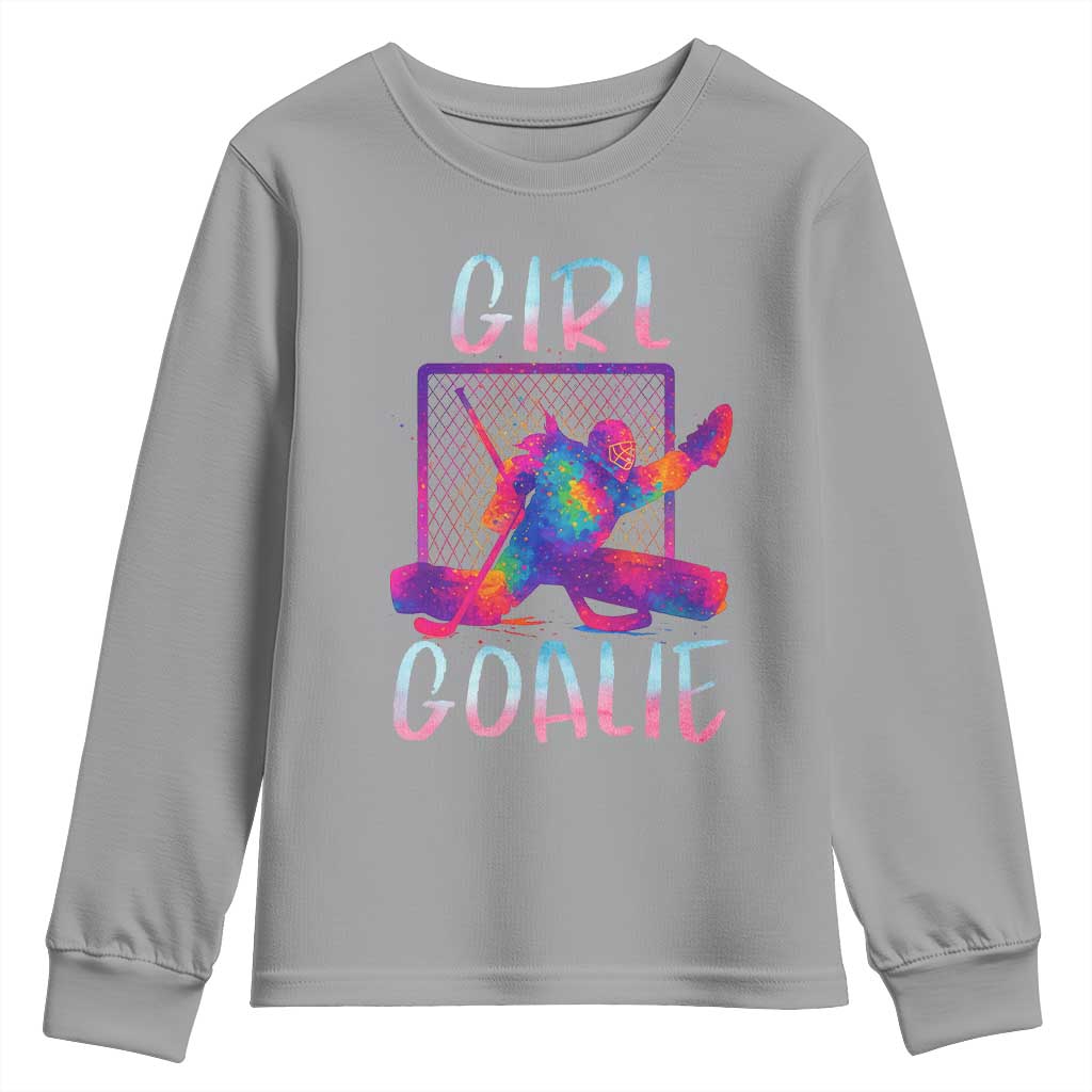 Funny Ice Hockey Girl Goalie Splatter Art Youth Sweatshirt Gift For Women - Wonder Print Shop