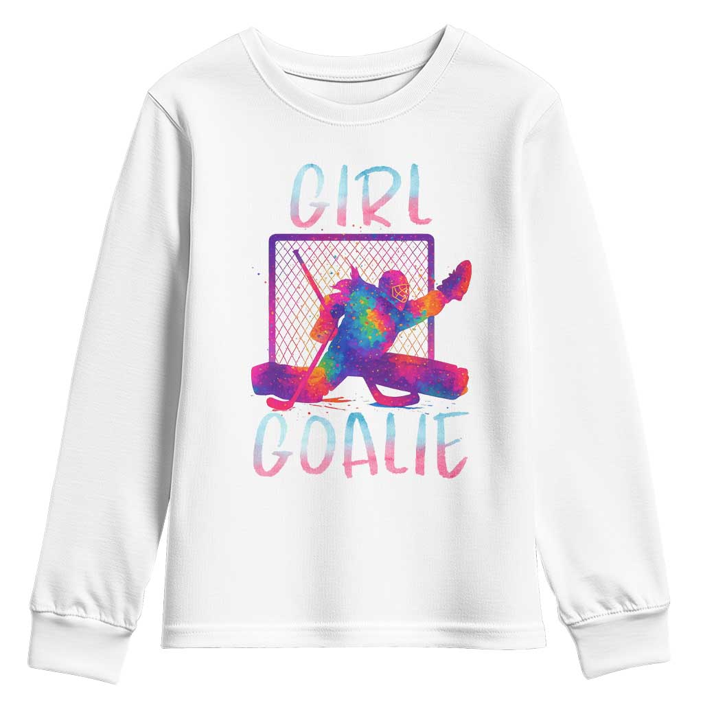 Funny Ice Hockey Girl Goalie Splatter Art Youth Sweatshirt Gift For Women - Wonder Print Shop