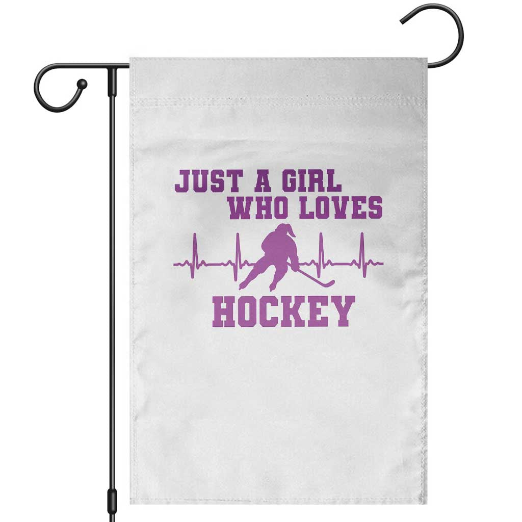 Funny Just A Girl Who Loves Hockey Garden Flag Gift For Women - Wonder Print Shop