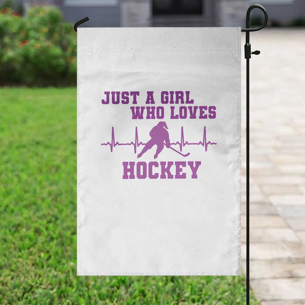 Funny Just A Girl Who Loves Hockey Garden Flag Gift For Women - Wonder Print Shop
