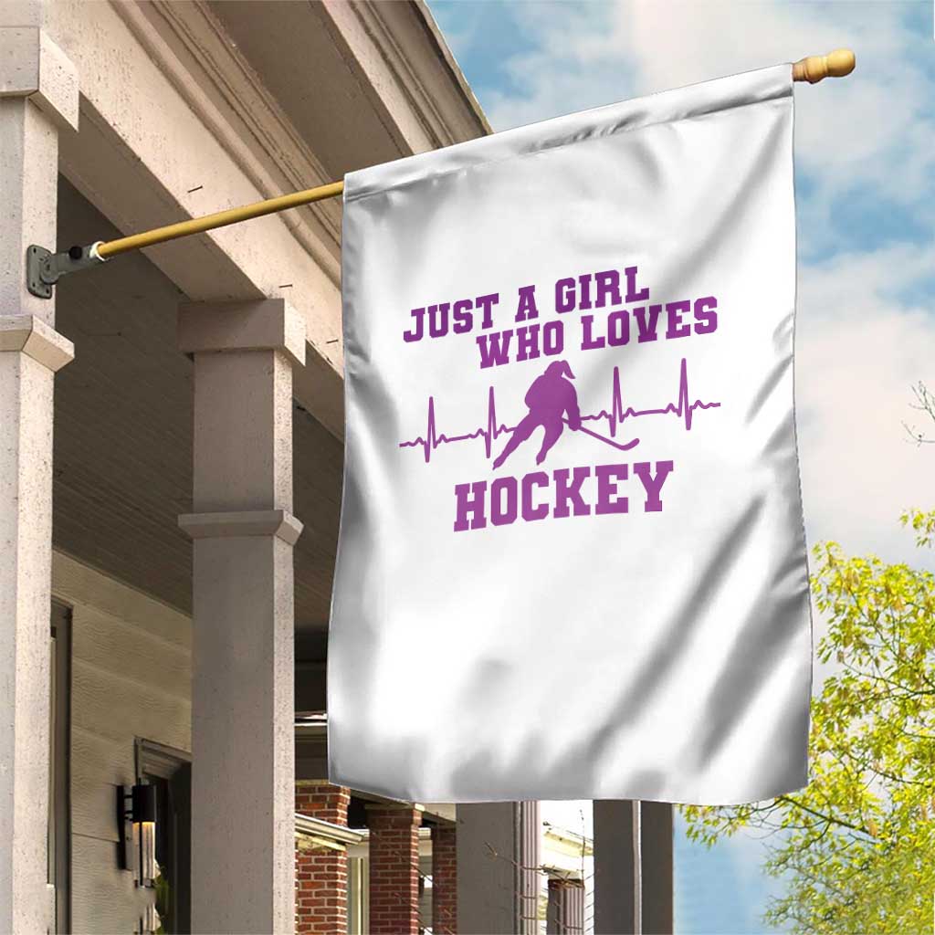 Funny Just A Girl Who Loves Hockey Garden Flag Gift For Women - Wonder Print Shop